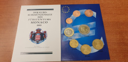 Monaco, Erster Euro-Kursmünzensatz 2002, Kpl. Im Offiziellen Folder  - Sonstige & Ohne Zuordnung