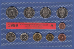 Bundesrepublik DM-Kursmünzensatz 1999 A Stempelglanz - Mint Sets & Proof Sets