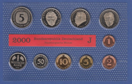 Bundesrepublik DM-Kursmünzensatz 2000 J Stempelglanz - Ongebruikte Sets & Proefsets