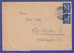 DDR 1950 Postgewerkschaft 12 Pfg Mi.-Nr. 243 Senkr. Paar Auf Brief Aus Berlin - Autres & Non Classés