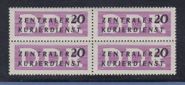 DDR 1956 Dienstmarke Mi.-Nr. 7X  - Die Gute 20er -  Viererblock Postfrisch ** - Neufs