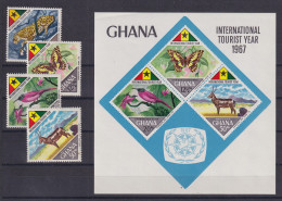 Ghana 1967 Jahr Des Tourismus Mi.-Nr. 326-29 Und Block 29 ** - Ghana (1957-...)