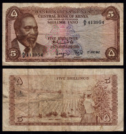 KENIA - KENYA 5 Shillings Banknote 1967 Pick 1b F- (4-)    (17526 - Other - Africa