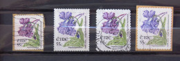 Ireland 2007 Flowers - 3 Different, 1 Smeller Sie, 2 Different Perforations, One Different Color - Gebraucht
