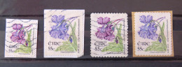 Ireland 2007 Flowers - 3 Different, 1 Smeller Sie, 2 Different Perforations, One Different Color - Gebruikt