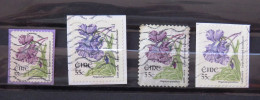 Ireland 2007 Flowers - 3 Different, 1 Smeller Sie, 2 Different Perforations, One Different Color - Gebruikt