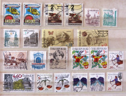 Czechoslovakia Czech Rep. 1977 - 1995 Castles Churches Balloons Birds Women Europa Zodiac Bow Rabbit Butterfly - Oblitérés