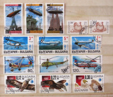 Bulgaria 1995 - 2001 Balloon Zeppelin Bird Eagle Chicken Planes Helicopter  - Used Stamps