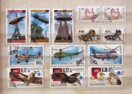 Bulgaria 1998 - 2004 Balloon Zeppelin Bird Eagle Chicken Moths Planes Helicopter  - Used Stamps