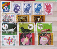 Bulgaria 1985 - 1986 Flowers Ship Paintings Hunting Dogs Rabbit - Oblitérés