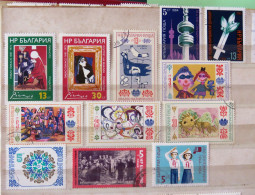 Bulgaria 1982 - 1985 Children International Year Flowers Chicken Paintings Picasso Sword - Used Stamps