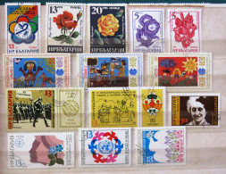 Bulgaria 1985 Children International Year Flowers Gandhi Dove Cartoon - Used Stamps