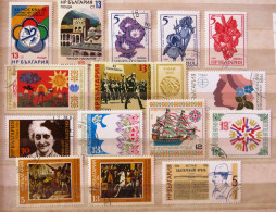 Bulgaria 1985 - 1986 Flowers Gandhi Dove Ship Soldiers Children Drawing Paintings - Used Stamps