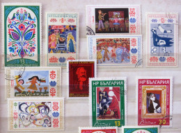 Bulgaria 1982 - 1983 Children International Year Chicken Flowers Paintings Picasso - Used Stamps