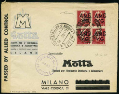 TRIESTE AMG-VG/FTT - Tipologia: B - Trieste AMG-VG - Da Trieste A Milano Del 12.11.1945 Affr. Per L.8 Con Imperiale Sopr - Marcophilia