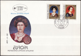 Europa CEPT 1996 Serbie De Krajina - Serbia - Serbien FDC Y&T N°56 à 57 - Michel N°59 à 60 - 1996