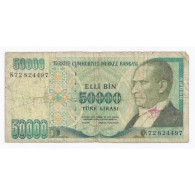 TURQUIE - PICK 203 A - 50 000 LIRA - 1970 (1989) - BEAU - Turquie