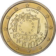 Lettonie, 2 Euro, 30 Ans   Drapeau Européen, 2015, Bimétallique, SPL+, KM:New - Latvia