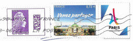 LETTRE 2022 - PARIS VILLE CANDIDATE DES JO 2024 AVEC SA VIGNETTE TOUR EIFFEL, MARIANNE D YZEULT CATELIN GRAND FORMAT - Storia Postale