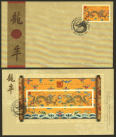 2000  Chinese New Year  Dragon  Stamp Single And Souvenir Sheet On 2 FDCs Sc 1836-7 - 1991-2000