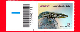 Nuovo - MNH - ITALIA - 2021 - Europa - Lucertola Delle Eolie - Fauna A Rischio Estinzione - B - Barre 2178 - Barcodes