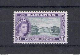 1954 BAHAMAS, Regina Elisabetta, 1 £ Slate Black And Violet, Stanley Gibbons N. 216 - MNH** - Otros & Sin Clasificación