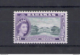 1954 BAHAMAS, Regina Elisabetta, 1 £ Slate Black And Violet, Stanley Gibbons N. 216 - MNH** - Autres & Non Classés