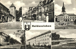 72355057 Haldensleben Rathaus Ohre-Schwimmbad Torturm Karl-Marx-Strasse  Haldens - Haldensleben