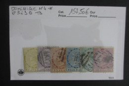 COLONIES GB DOMINIQUE N°4 NEUF*/5 à 9 Oblit. COTE 157,50 EUROS VOIR SCANS - Dominica (...-1978)