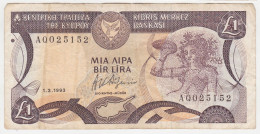 Cyprus P 53 C - 1 Pound 1.3.1993 - Fine+ - Chipre