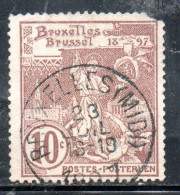 BELGIQUE BELGIE BELGIO BELGIUM 1896 1897 BRUSSELS EXHIBITION ISSUE ST. MICHAEL AND SATAN 10c USED OBLITERE' USATO - 1894-1896 Ausstellungen