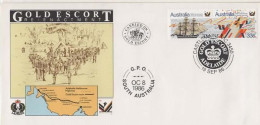 Australia PM 1327 1986 Gold Escort Re-Enactment,FDI  Souvenir Cover - Briefe U. Dokumente