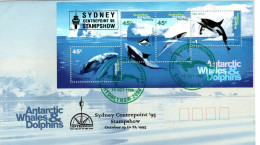 Australian Antarctic Territory 1995 Sydney Centrepoint 95 Stamp Show Green Postmark, Souvenir Cover - Brieven En Documenten