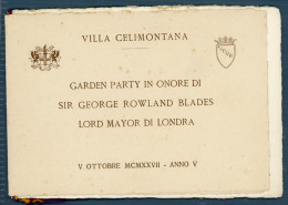 °°° Piego N. 5704 - Villa Celimontana Roma Invito °°° - Altri & Non Classificati