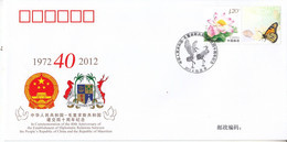 CHINA PFTN.WJ2012-17 40th Ann Diplomatic Relation China With Mauritius Commemorative Cover - Briefe U. Dokumente