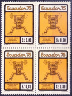 Ecuador 1975 MNH Blk, Weightlifting, 3rd National Sports Competitions - Haltérophilie