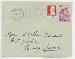 MONACO 4FR+6FR LETTRE MEC MONACO 24.V.1946  POUR SUISSE AU TARIF - Brieven En Documenten