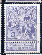 BELGIQUE BELGIE BELGIO BELGIUM 1896 1897 BRUSSELS EXHIBITION ISSUE ST. MICHAEL AND SATAN 5c MH - 1894-1896 Exhibitions