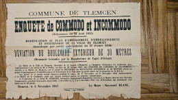 1947 Commune De TLEMCEN -  Commodo Et Incommodo - Déviation Demandée Par Manufacture Tapis D'Orient - TIMBRE ALGERIE 2F - Afiches