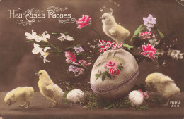 FÊTES ET VOEUX - Joyeuses Pâques - Des Poussins Et Des Oeufs - Carte Postale Ancienne - Ostern