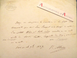 ● L.A.S 1859 Jules-Édouard ALBOIZE De PUJOL Dramaturge Historien Né à Montpellier - Léon Buquet - Billet Lettre - Gaité - Writers