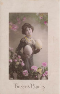 FÊTES ET VOEUX - Bonnes Pâques - Femme Avec Des Oeufs En Chocolat - Carte Postale Ancienne - Ostern