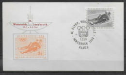 AUTRICHE     FDC  Jo 1964  Luge - Hiver 1964: Innsbruck