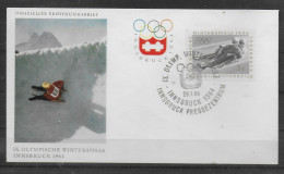 AUTRICHE     FDC  Jo 1964  Luge - Winter 1964: Innsbruck