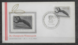 AUTRICHE     FDC  Jo 1964   Saut A Ski - Hiver 1964: Innsbruck