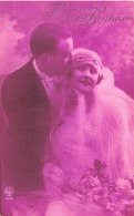 NOCES - Voeux De Bonheur - Couple De Jeunes Mariés - Carte Postale Ancienne - Matrimonios