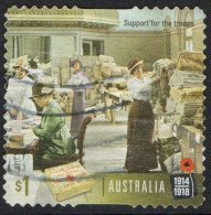 AUSTRALIA 2017 $1 Multicoloured, Centenary Of WWI 1917-Support For The Troops Die-Cut Self Adhesive Used - Usados