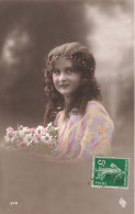 ENFANT - Fillette Portrait - Fleurs - Carte Postale Ancienne - Sonstige & Ohne Zuordnung