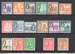 1956-58 MALTA - Effigie Della Regina Elisabetta II - Stanley Gibbons N. 266-82 - Serie Completa 17 Valori - MNH** - Altri & Non Classificati