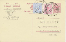 BELGIEN 1959 K1 "POSTES - POSTERIJEN / B.P.S.VII" Auf 2Fr. GA-Postkarte Mit Zusatzfrankatur 50C. Und 1Fr. Seltene Belgis - Lettres & Documents